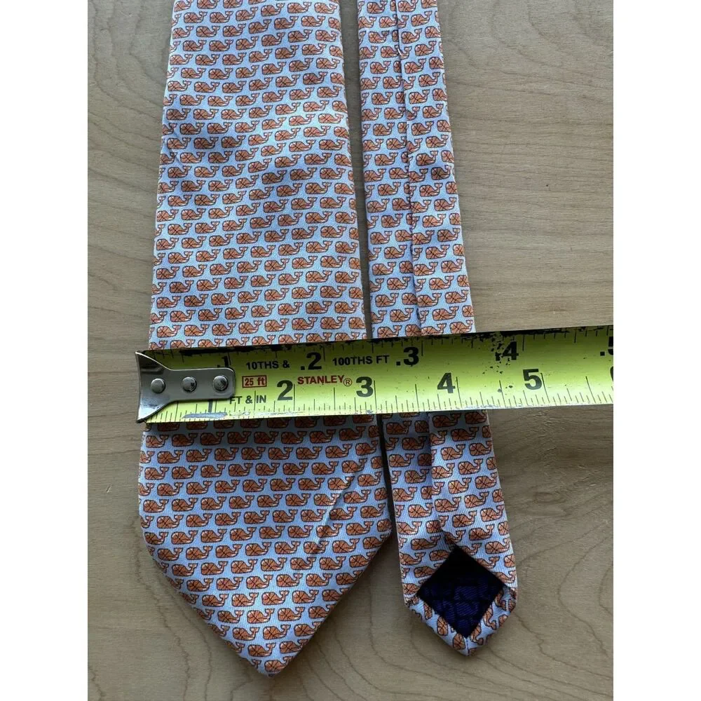 Vineyard Vines Basketball Whale Silk Tie Blue Orange Shep Ian Preppy College